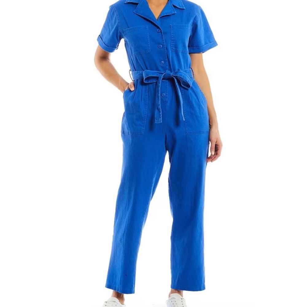 Skies are Blue Washed Utility Jumper